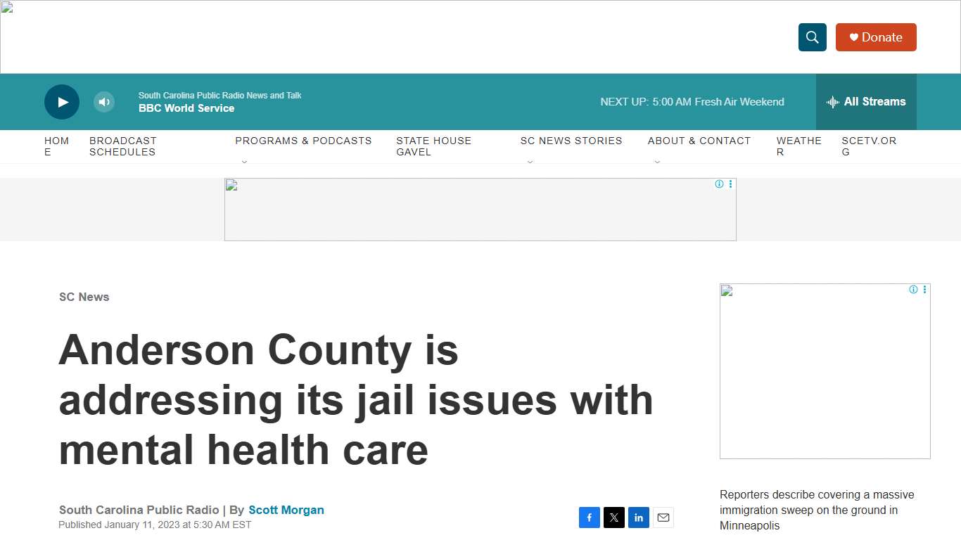 Anderson County is addressing its jail issues with mental health care South Carolina Public Radio