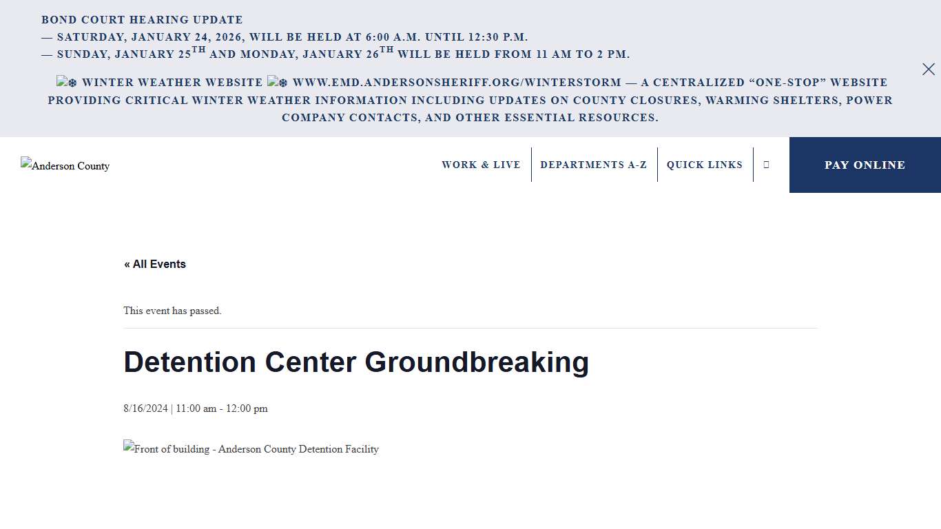 Detention Center Groundbreaking - Anderson County